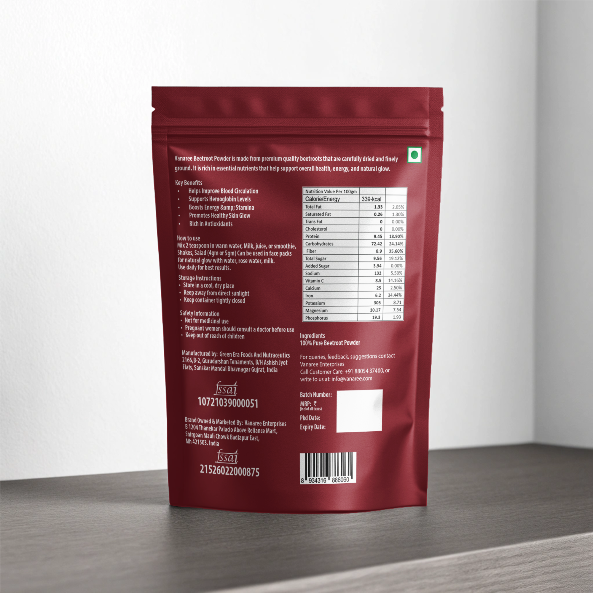 Beetroot Powder 100% Pure & Natural