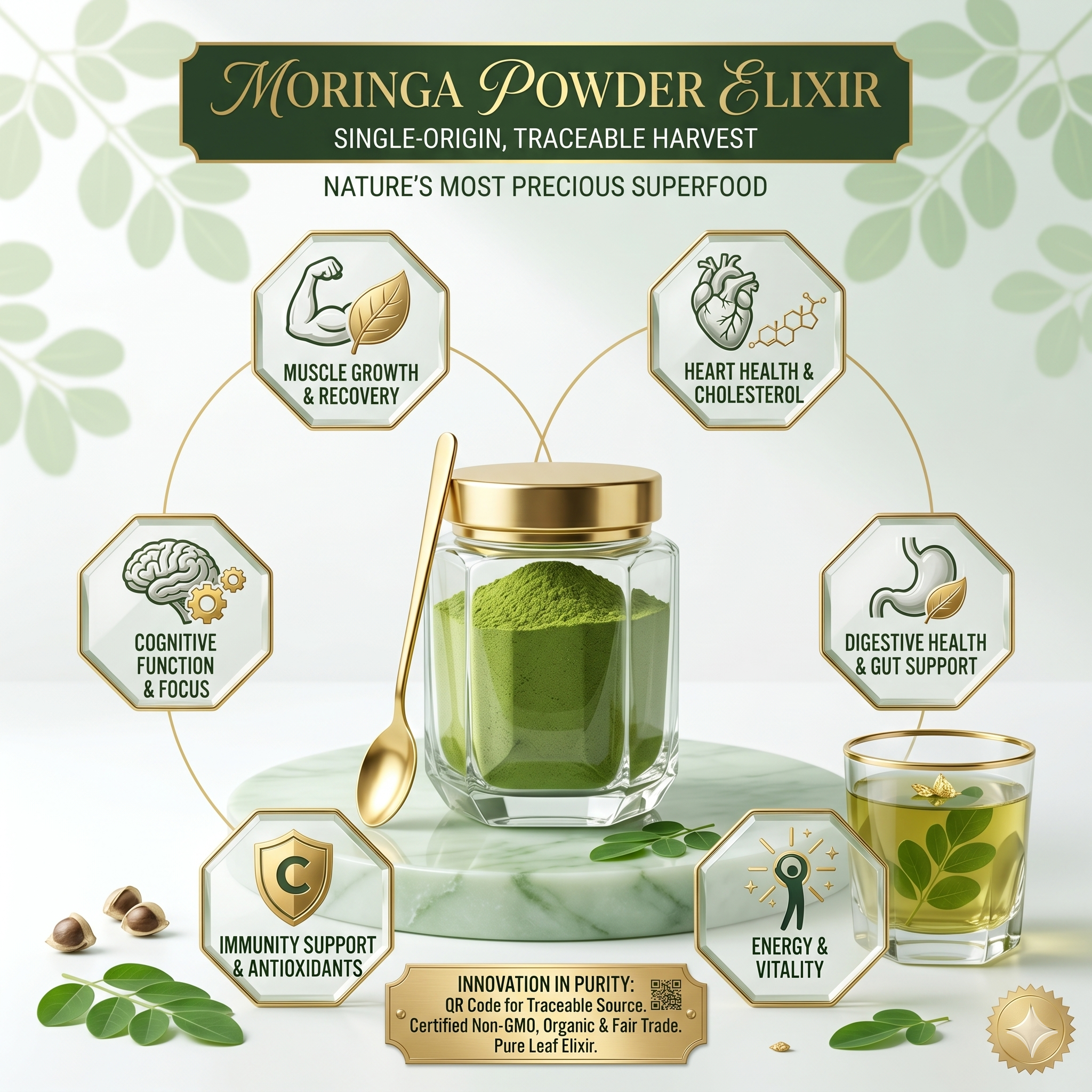 Moringa Powder 100% Pure Natural Superfood