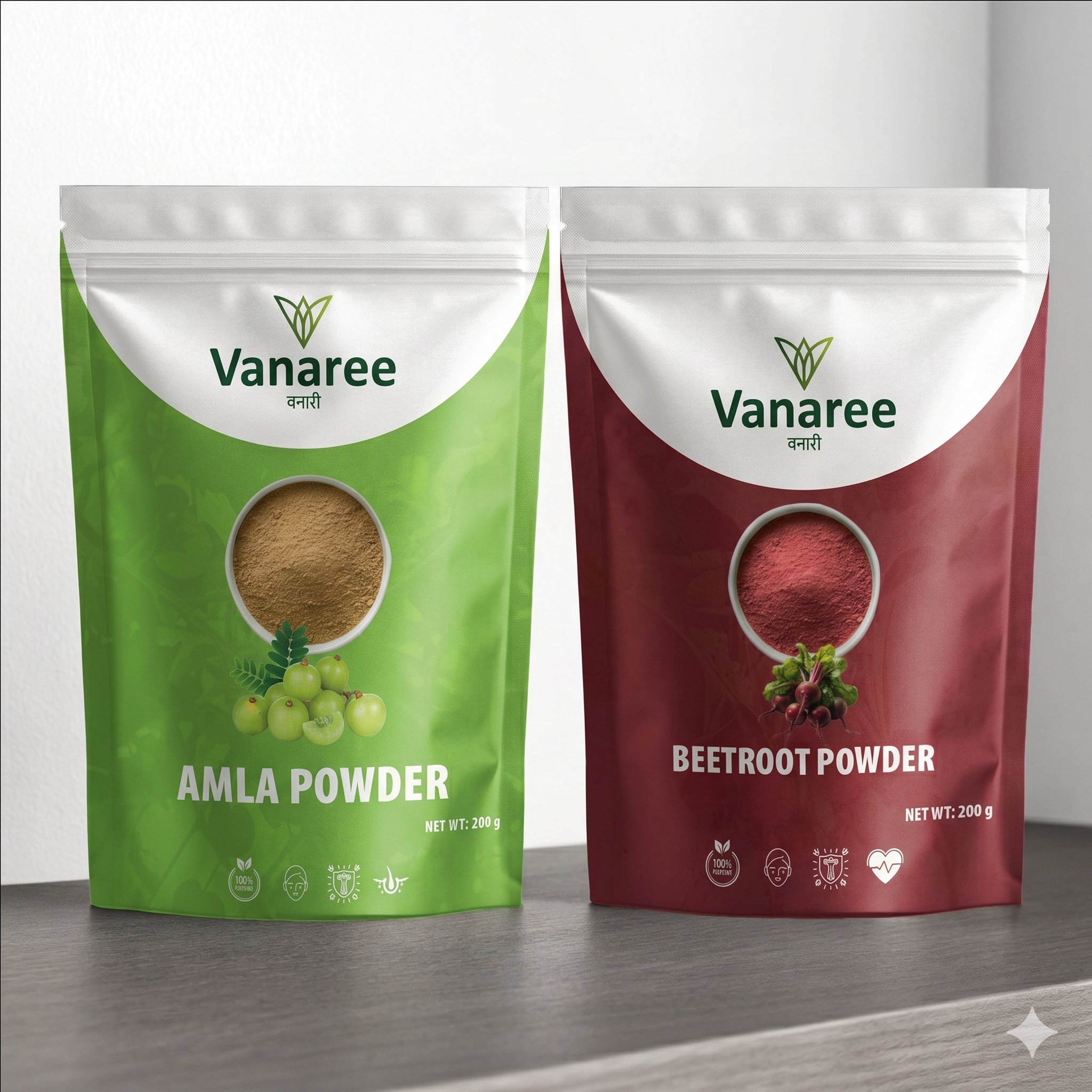 Vanaree Amla & Beetroot Powder Combo – Glow & Energy Superfood Duo 100% Natural