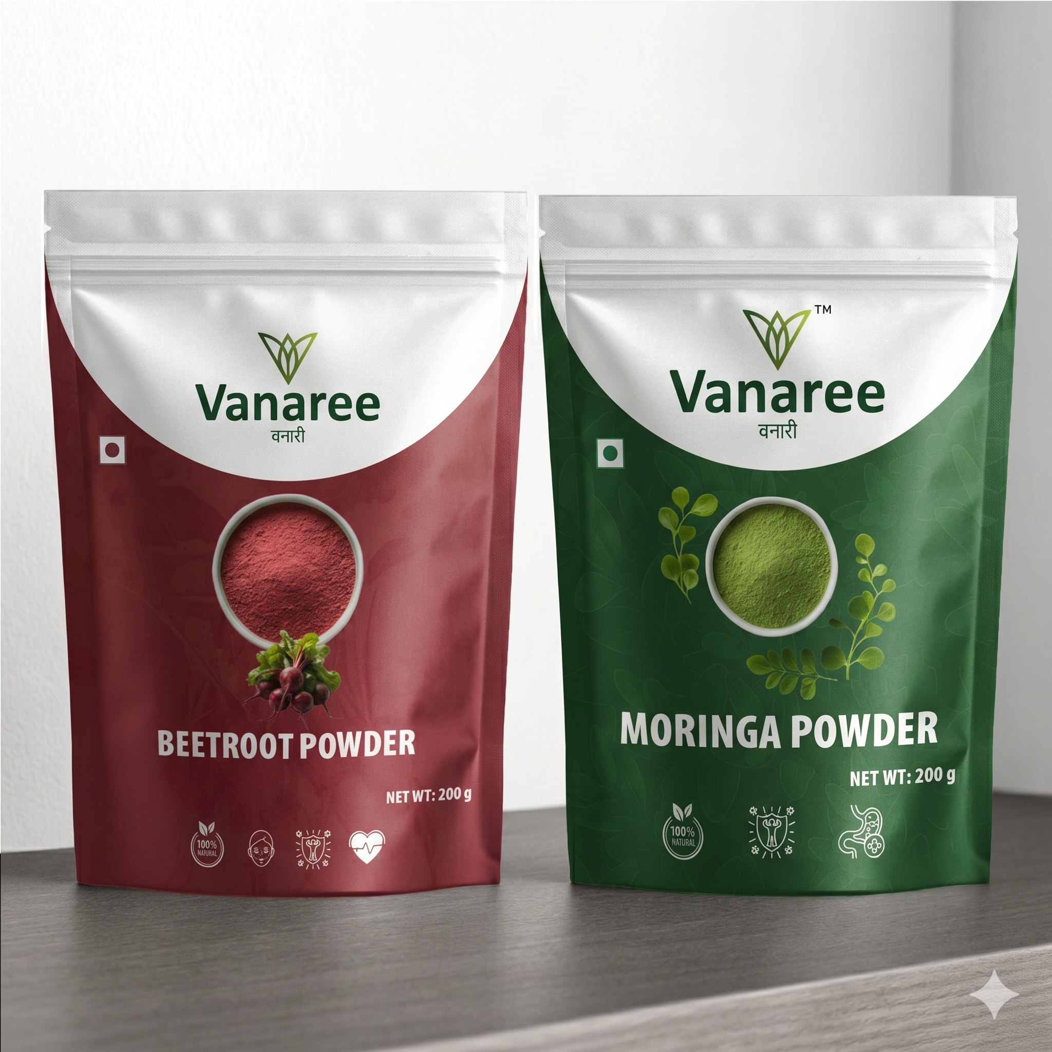 Vanaree Moringa & Beetroot Powder Combo – Energy & Wellness Superfood Duo 100% Natural