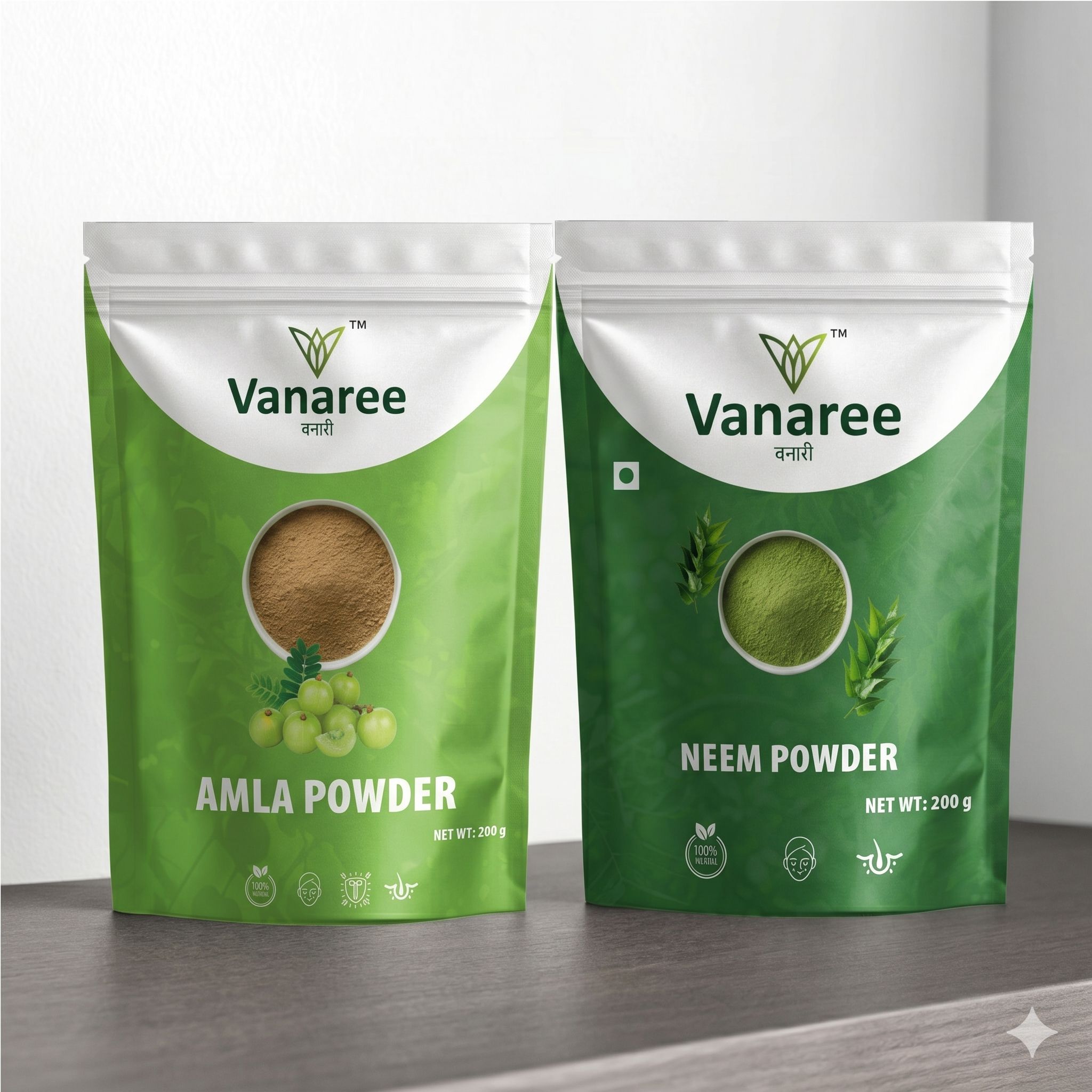 Vanaree Amla & Neem Powder Combo – Skin, Hair & Detox Herbal Duo 100% Natural